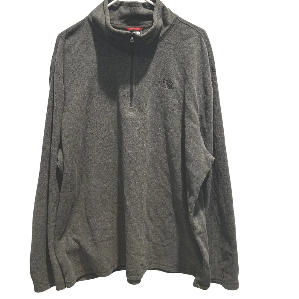 The North Face Fleece Pullover XXL Mens Gray Quarter Zip TKA 100 Lightweight Top